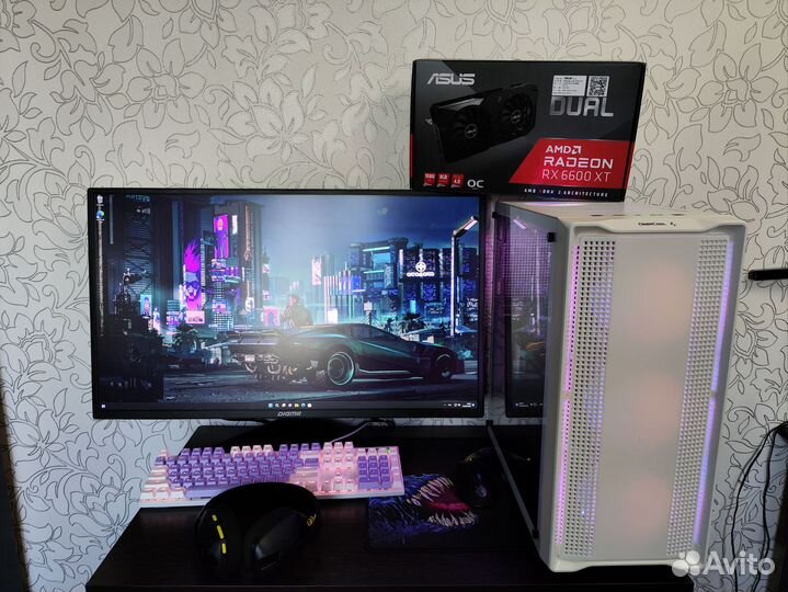 Игровой пк i3-10100f/RX 6600XT