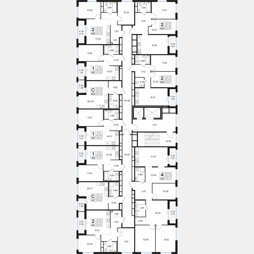 4-к. квартира, 110,1 м², 2/15 эт.