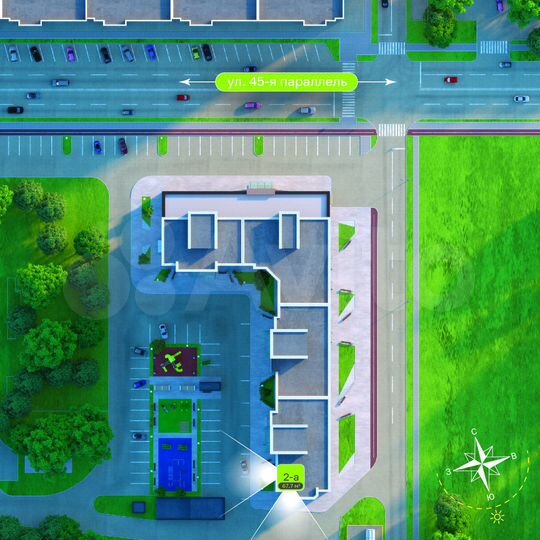 2-к. квартира, 67,7 м², 6/19 эт.