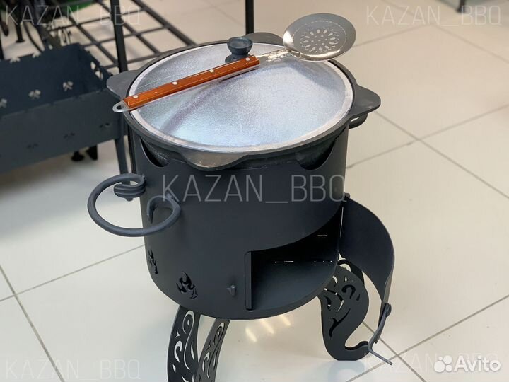 Казан чугунный 8 л и печь для казана