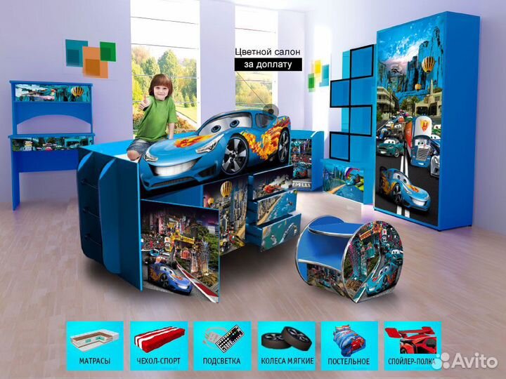 Кровать-чердак детская кровать для мальчика с борт