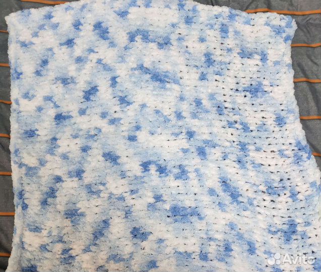 Плед одеяло детский вязаный плюшевый