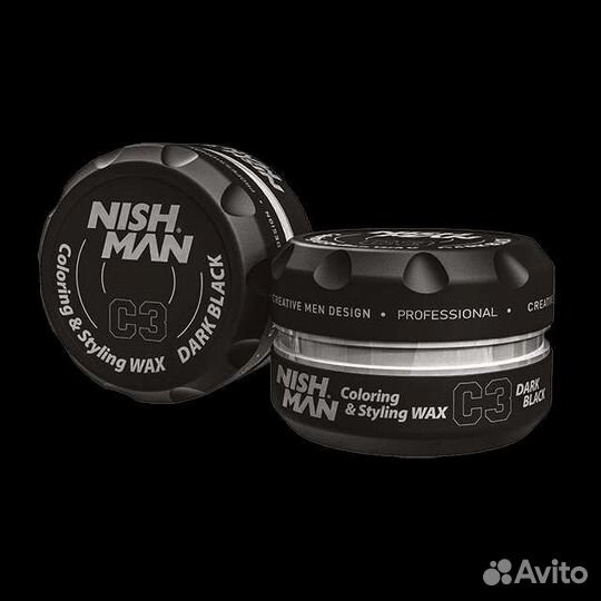 Цветной воск для волос nishman C3 darkblack hair