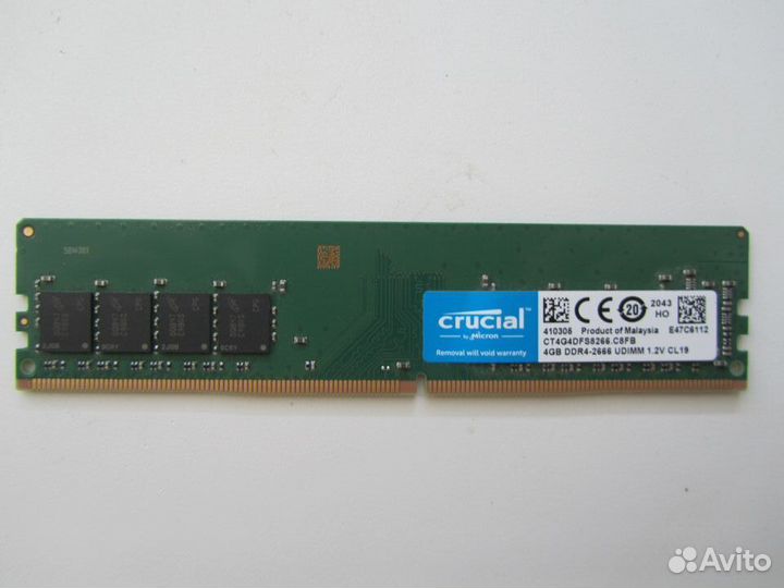 Оперативная память DDR4 Crucial 4GB - 2400MHz