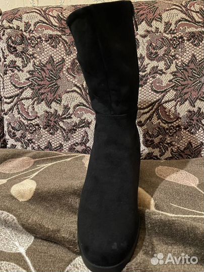 Сапоги женские замшевые