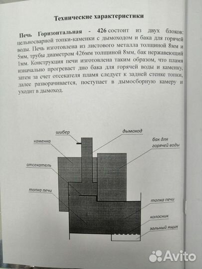 Печь Горизонтальная 426