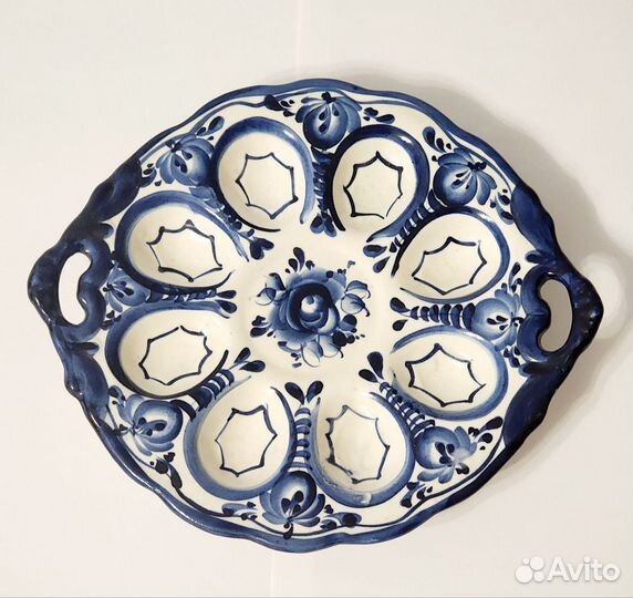 Подставка под яйца, фигурки из гжели