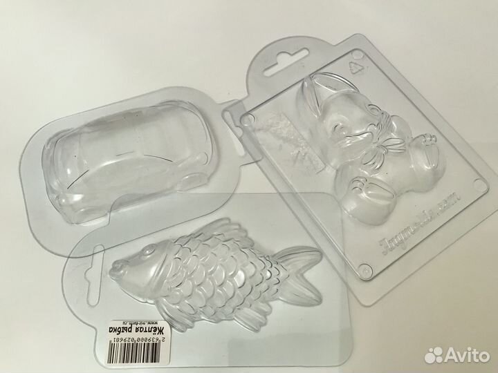 Набор из 5 пластиковых форм для мыла, шоколада и п