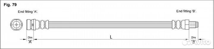 Шланг тормозной передний KK FT2519