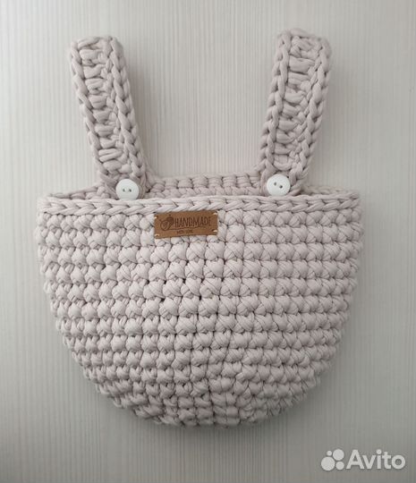 Вязаная подвесная корзина
