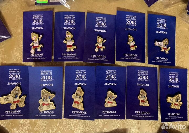 Оптовый лот. 100 Значков Забивака Fifa Чм 2018