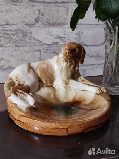 Пепельница собака фарфор СССР