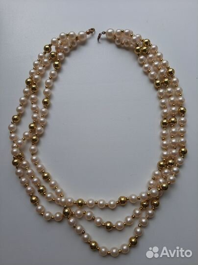Винтаж ожерелье и серьги искусственный жемчуг