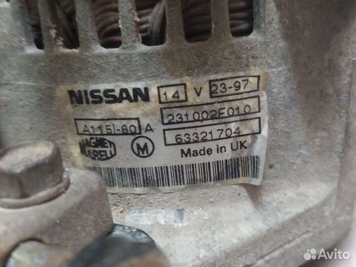 Генератор ниссан альмера R11