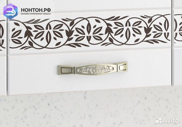 Кухня Мечта 1.6 м белый / белый металлик / гранат