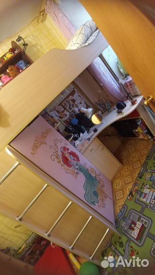 Детская кровать чердак с матрасом