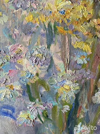 Картина маслом летний букет