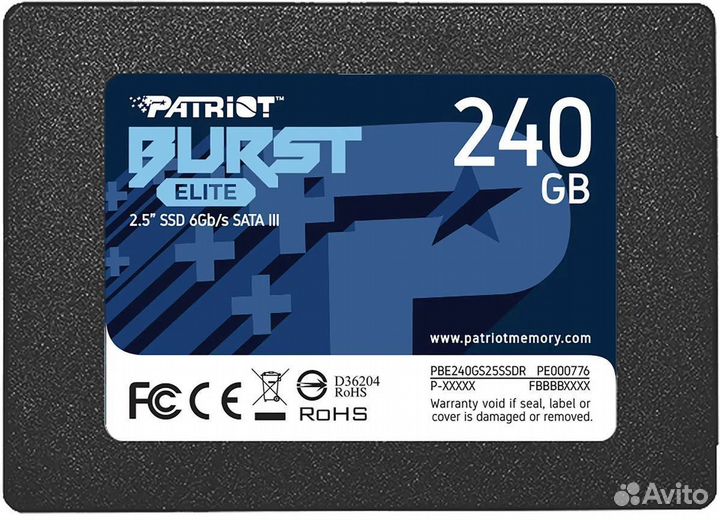 SSD Patriot Burst Elite PBE240GS25ssdr 240гб