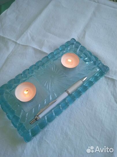 Старинное стекло подставка под чернильницы