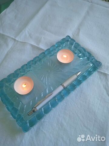 Старинное стекло подставка под чернильницы