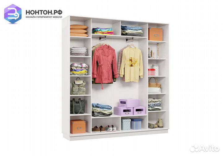 Шкаф-купе трёхдверный Фет белый