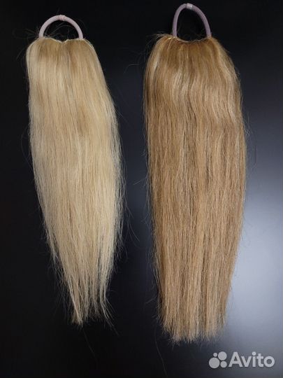 Шиньон, хвост на резинке, натуральные волосы