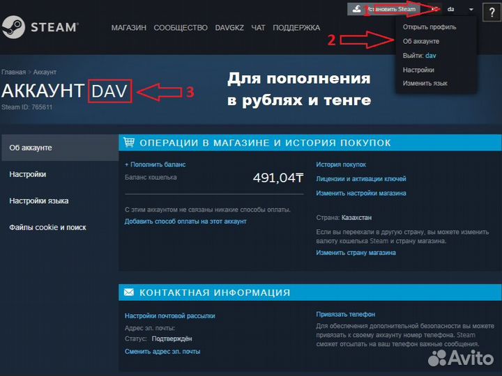 Карты пополнения steam Россия Казахстан Турция