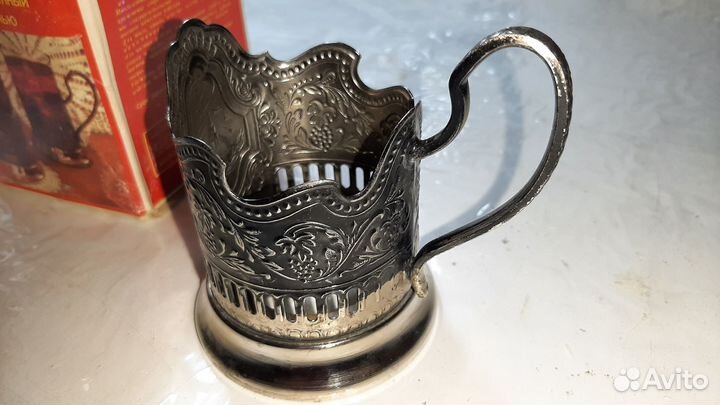 Подстаканник никелированный с чернью мнц СССР