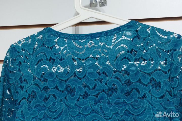 Платье праздничное бирюзовое 50-52 женское