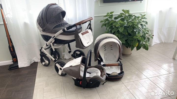 Коляска 3 в 1 Coletto Florina Carbon