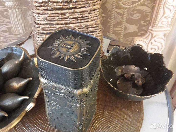 Подарки (декорированные баночки с кофе), вазочки