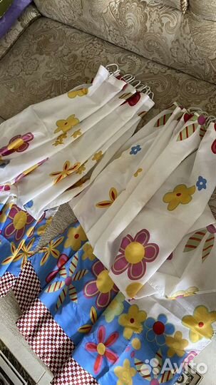 Штора для ванной в цветок