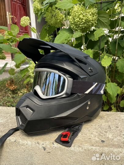 Шлем для мотокросса с очками