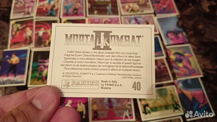 Стикеры наклейки Panini Mortal kombat II