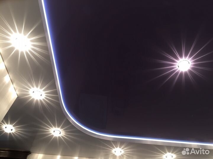 Натяжные потолки, слив воды, ремонт потолка