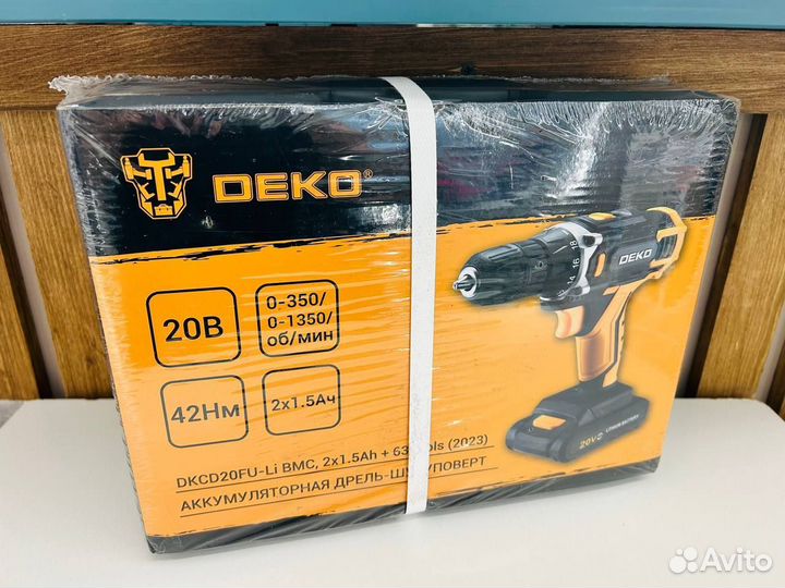 Шуруповерт Deko dkcd20FU-Li + набор 63 предмета