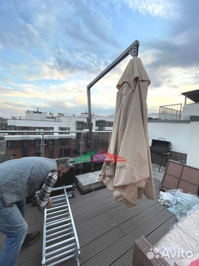 Уличный зонт на боковой опоре для дома, дачи, кафе