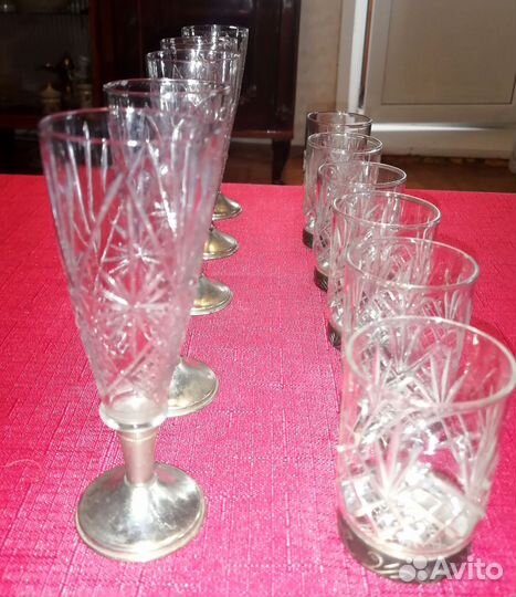 Рюмки на мельхиоровой подставке СССР