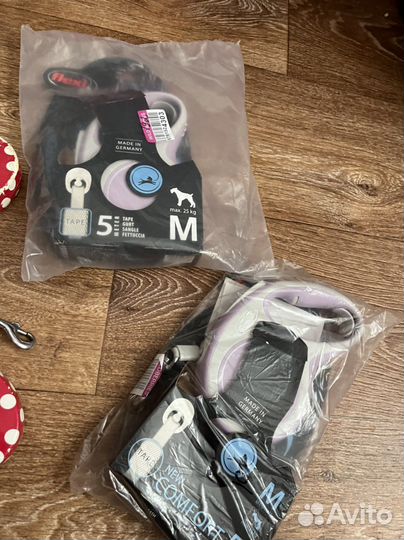 4 поводка flexi рулетка ленточная две бу две новые