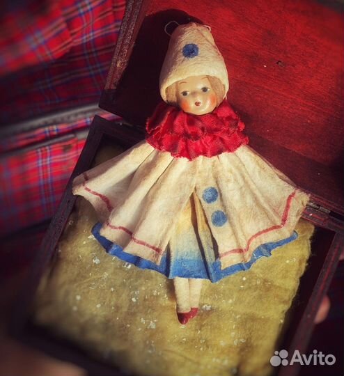 Ватные игрушки Коломбины в ретро стиле