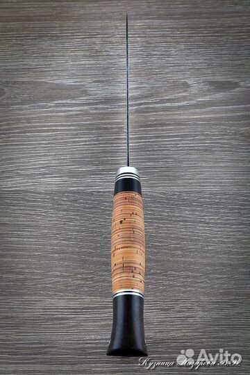 Кухонный нож Шеф № 2 сталь дамаск береста