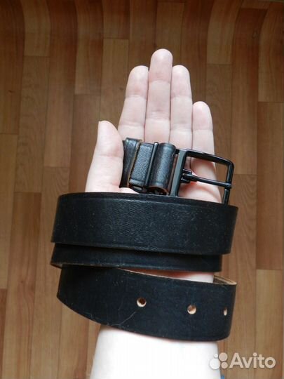 Ремень мужской кожаный чёрный/коричневый