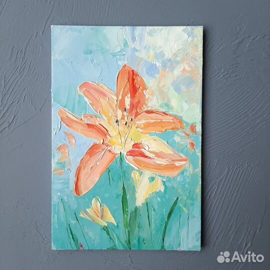 Картины маслом цветы пейзаж миниатюры на картоне