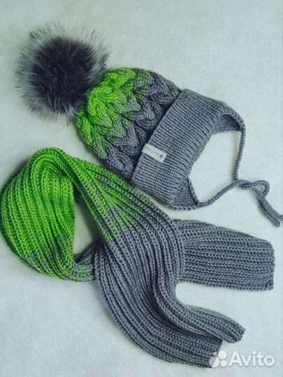 Вязанная шапка и снуд
