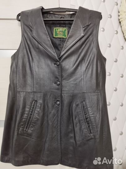 Жилет кожаный, женский.48- 50