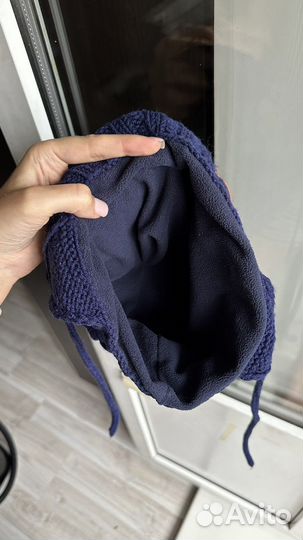 Шапка зимняя с меховым помпоном