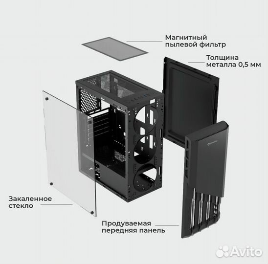Игровой корпус для пк без вентиляторов новый
