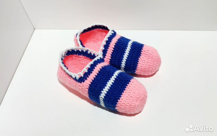 Домашние тапочки вязаные