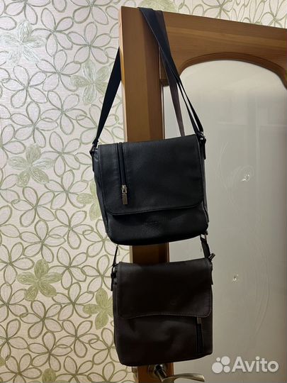 Сумка мужская натуральная кожа через плечо