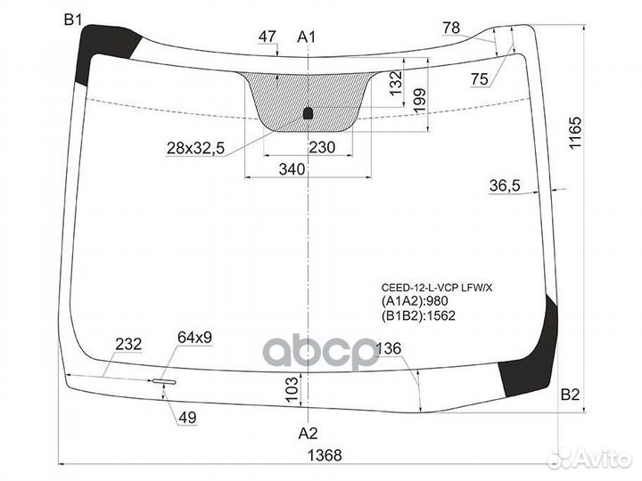 Стекло лобовое KIA ceed 5D HBK/WGN 12-18 ceed-1